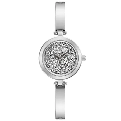 Bulova Women’s Caravelle Silver Tone Crystal Rock Watch