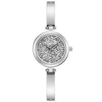 Bulova Women’s Caravelle Silver Tone Crystal Rock Watch