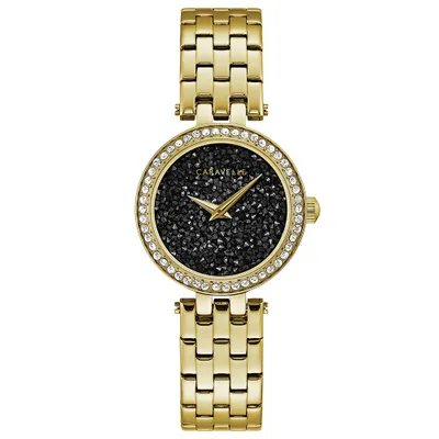 Bulova Women’s Caravelle New York Gold Tone Crystal Bezel Watch