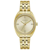 Bulova Women’s Caravelle Gold Tone Crystal Bezel Watch