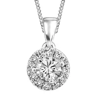 Fire of the North Canadian Diamond Pendant with .50 Carat TW Diamonds 14kt White Gold Chain