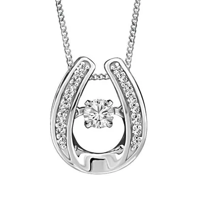 Luminance Fire of the North Canadian Diamond Pendant with .15 Carat TW of Diamonds in 10kt White Gold with Chain