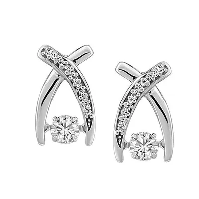 Luminance Fire of the North Earrings with .23 Carat TW Diamonds 14kt White Gold