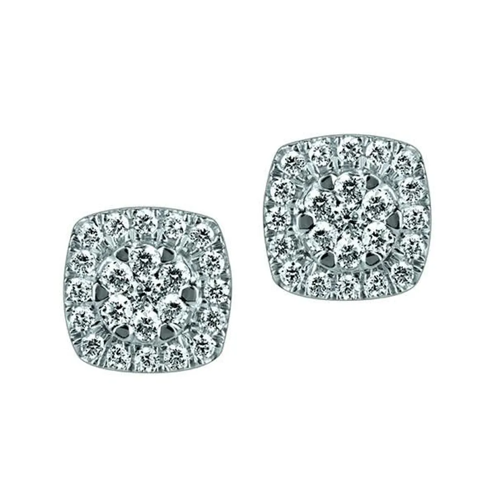 Earrings with 1.00 Carat TW of Diamonds 14kt White Gold