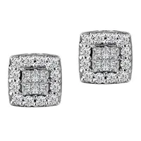 Halo Earrings with .33 Carat TW of Diamonds 10kt White Gold