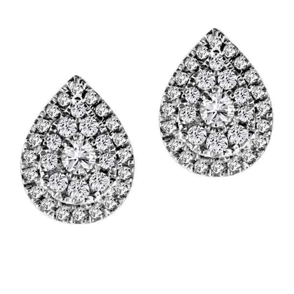 Earrings with .60 Carat TW of Diamonds 14kt White Gold