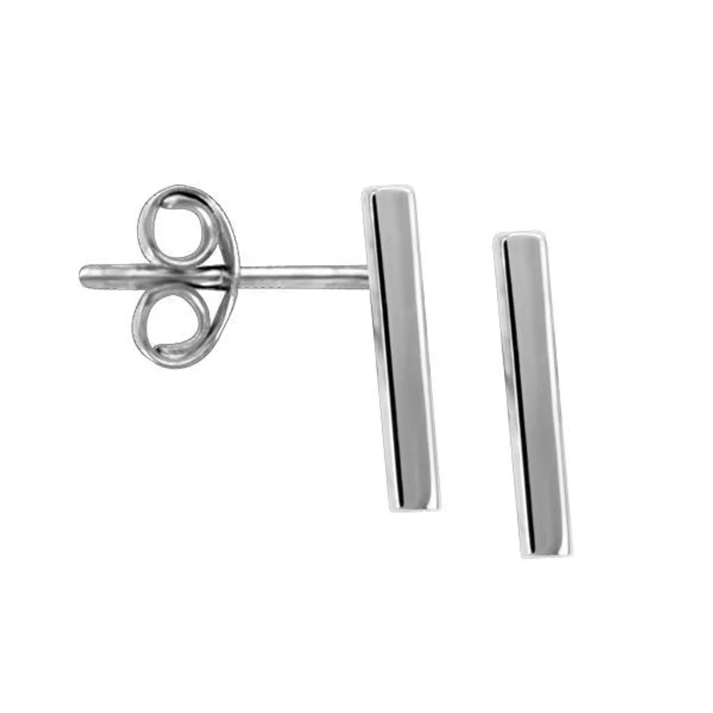 Bar Earrings in 14kt White Gold