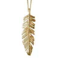 18″ Feather Necklace in 10kt Yellow Gold