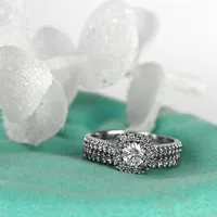 Fire of the North Engagement Ring with .62 Carat TW Diamonds 14kt White Gold