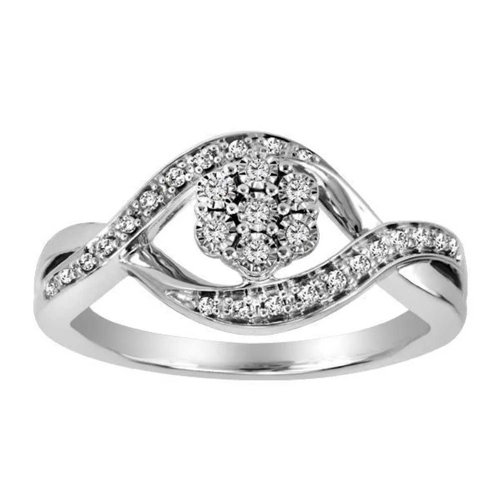 Ring with .10 Carat TW of Diamonds 10kt White Gold