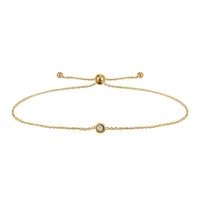 Adjustable Bracelet with Cubic Zirconia in 10kt Yellow Gold