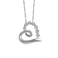 Heart Pendant with .05 Carat TW of Diamonds 10kt Gold Chain