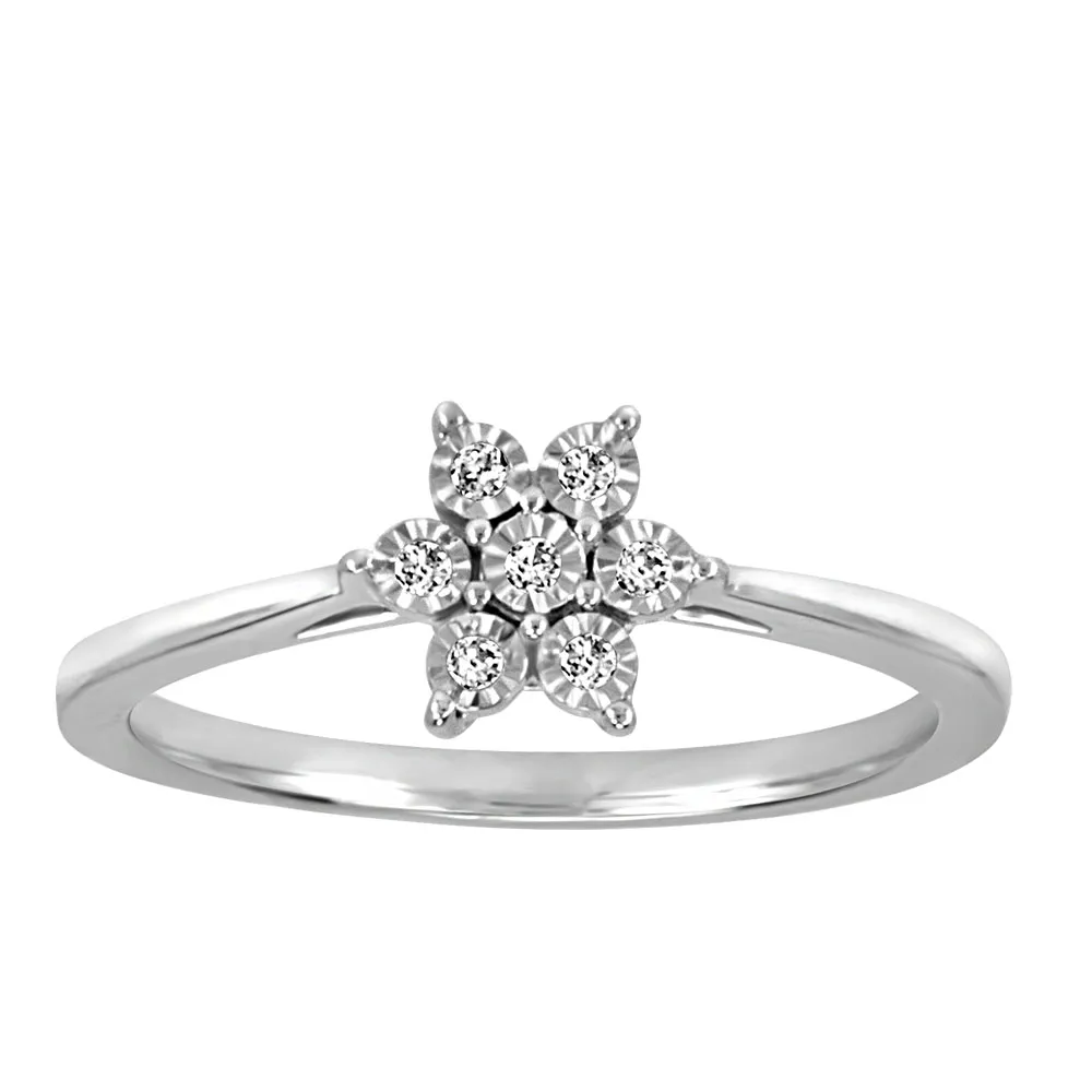 Snowflake Ring with .05 Carat TW of Diamonds in Sterling Silver