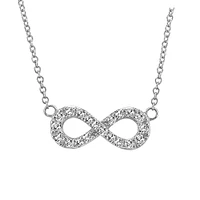 16″ Silver Cubic Zirconia Infinity Necklace