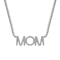 18″ Mom Necklace in Sterling Silver