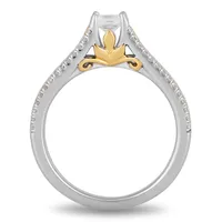 Enchanted Disney Anna Engagement Ring with .50 Carat TW of Diamonds in 14kt White and Yellow Gold