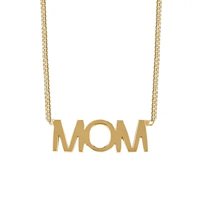 18″ Mom Necklace in 10kt Yellow Gold