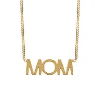 18″ Mom Necklace in 10kt Yellow Gold