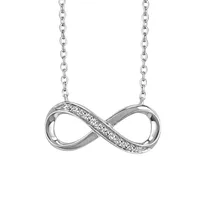 18″ Infinity Necklace with .04 Carat TW of Diamonds Sterling Silver