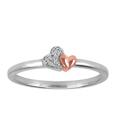 Heart Ring with .03 Carat TW of Diamonds in Sterling Silver