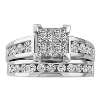 Bridal Set with 1.00 Carat TW of Diamonds in 14kt White Gold