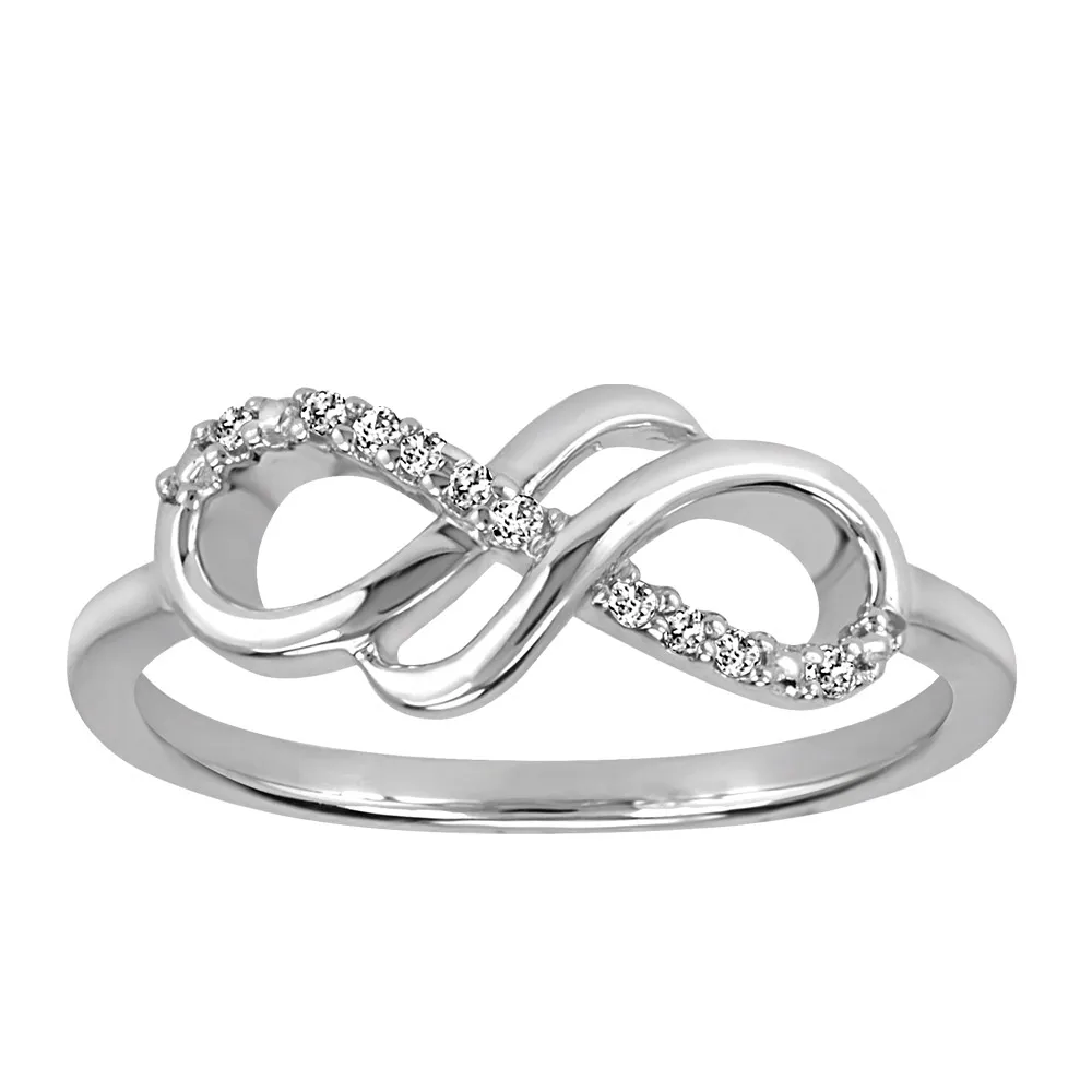 Infinity Ring with .05 Carat TW of Diamonds Sterling Silver