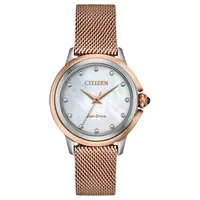 Women’s Citizen Eco-Drive Silver and Rose Tone Ceci Diamond Watch