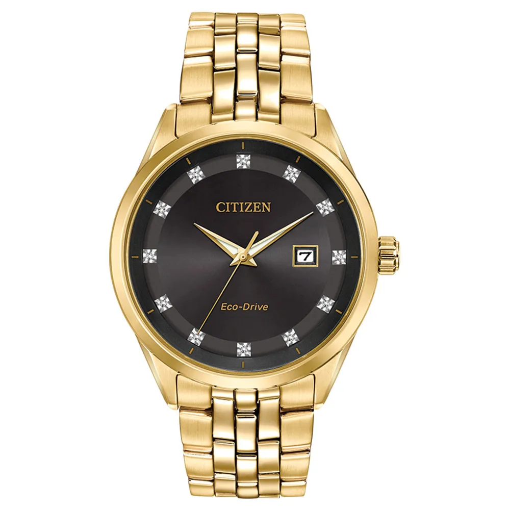 Men’s Citizen Eco-Drive Gold Tone Corso Diamond Watch