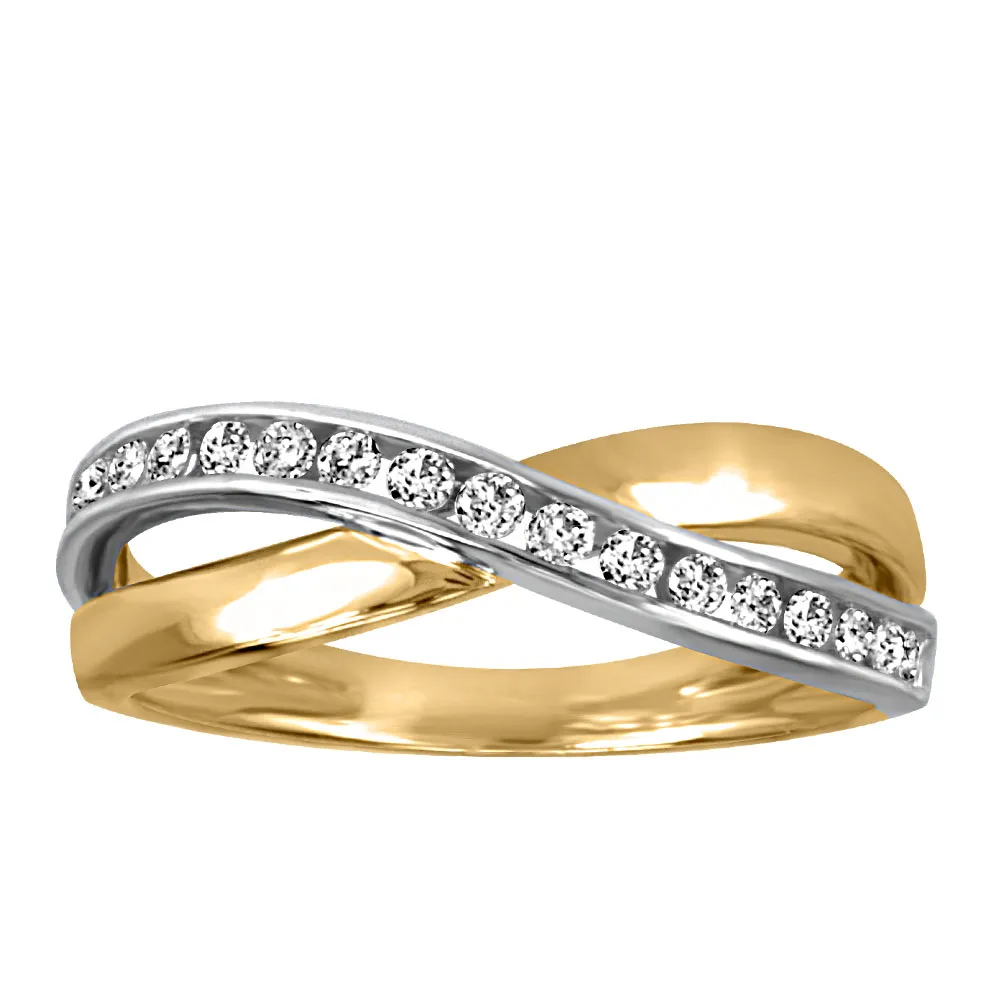 Ring with .25 Carat TW of Diamonds in 10kt White and Yellow Gold