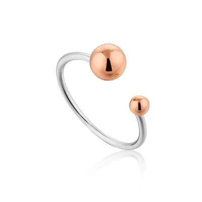 Ania Haie Orbit Adjustable Ring in Rose Gold Plated Sterling Silver