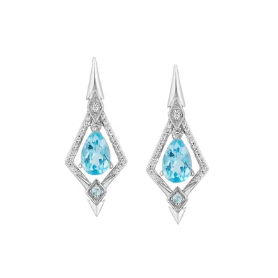 Enchanted Disney Elsa Earrings with .16 Carat TW of Diamonds in Sterling Silver