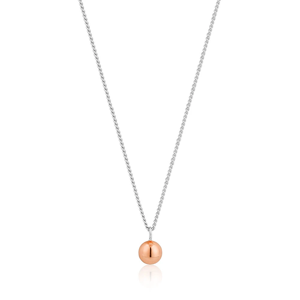 Ania Haie Silver Rose Gold Plated Orbit Ball Necklace