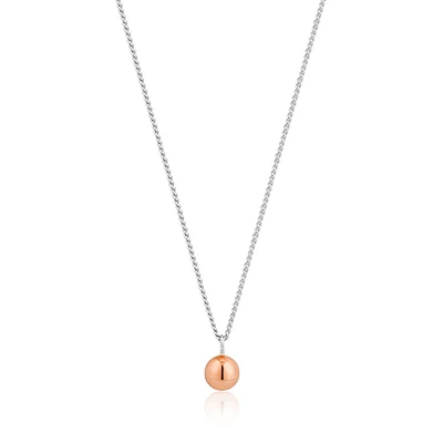 Ania Haie Silver Rose Gold Plated Orbit Ball Necklace