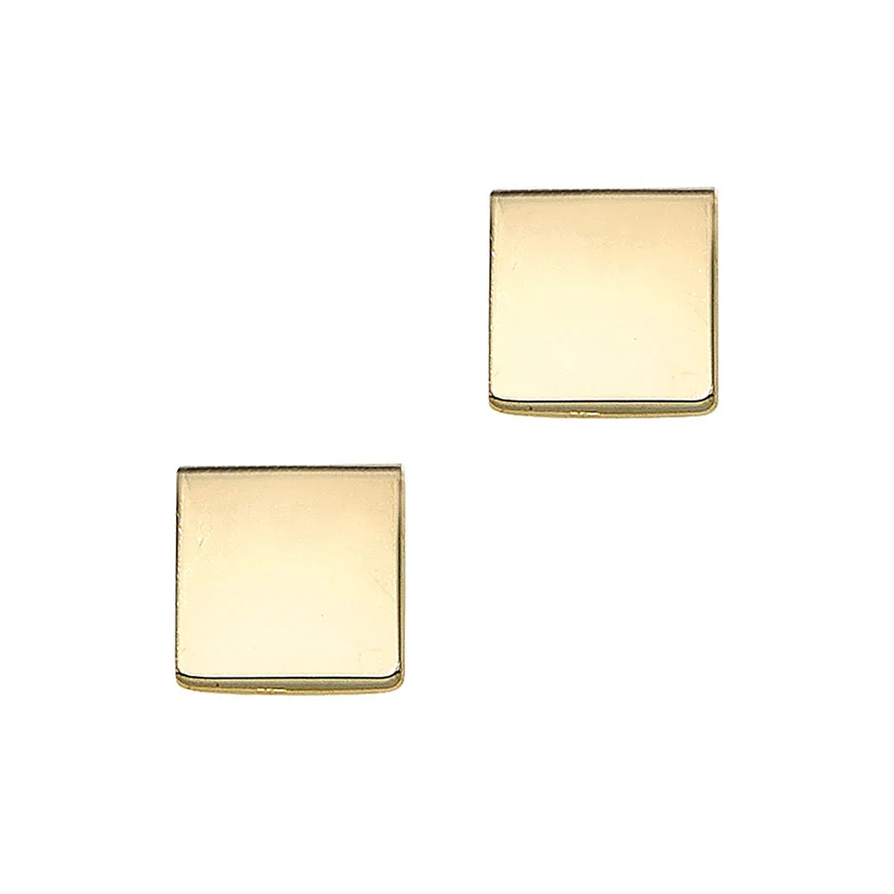 Square Stud Earrings in 14kt Yellow Gold