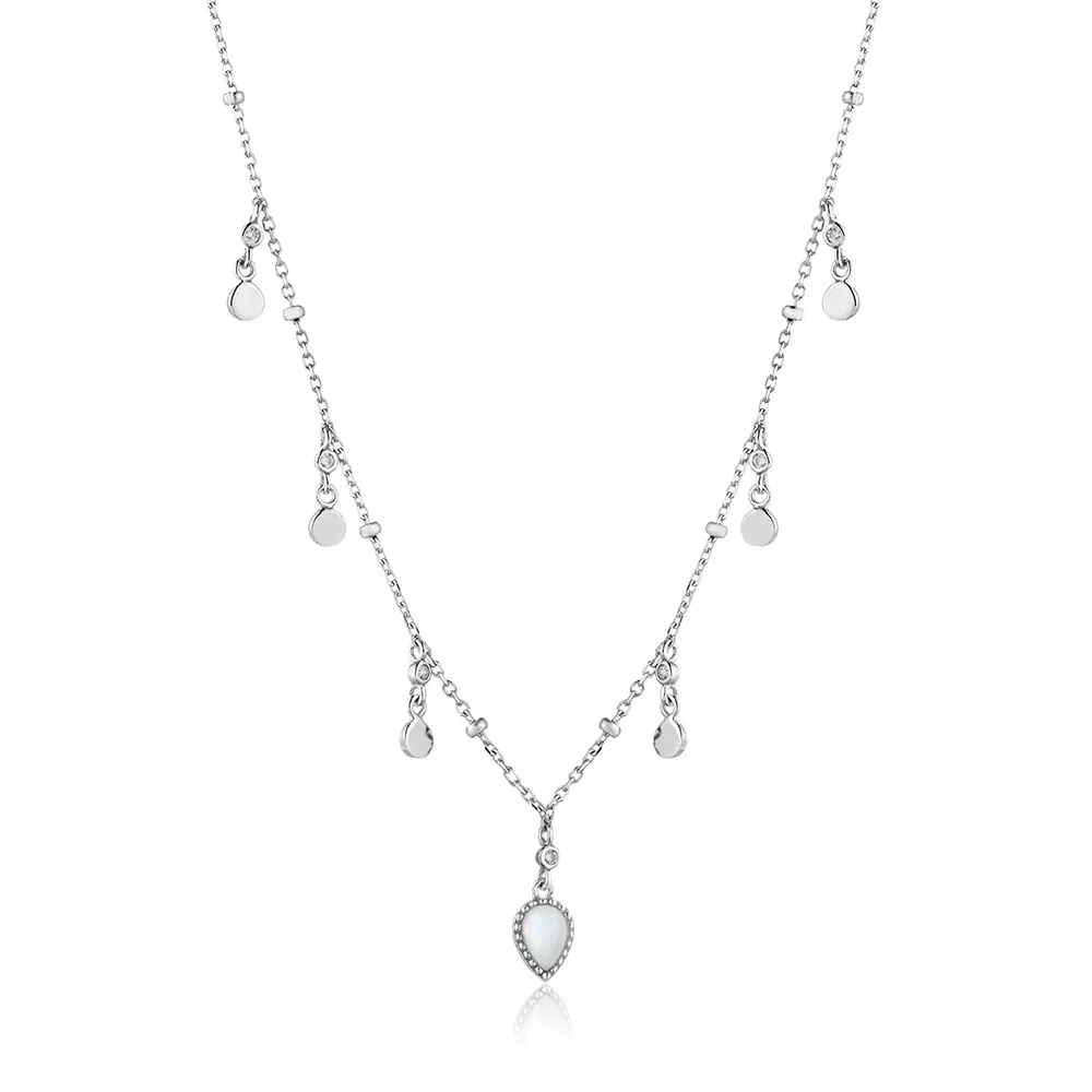 Ania Haie Dream Drop Discs Necklace in Sterling Silver