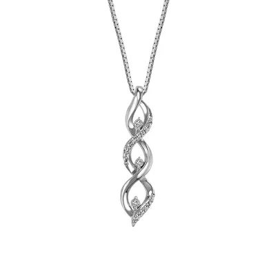 Infinity Pendant with .05 Carat TW of Diamonds in Sterling Silver with Chain