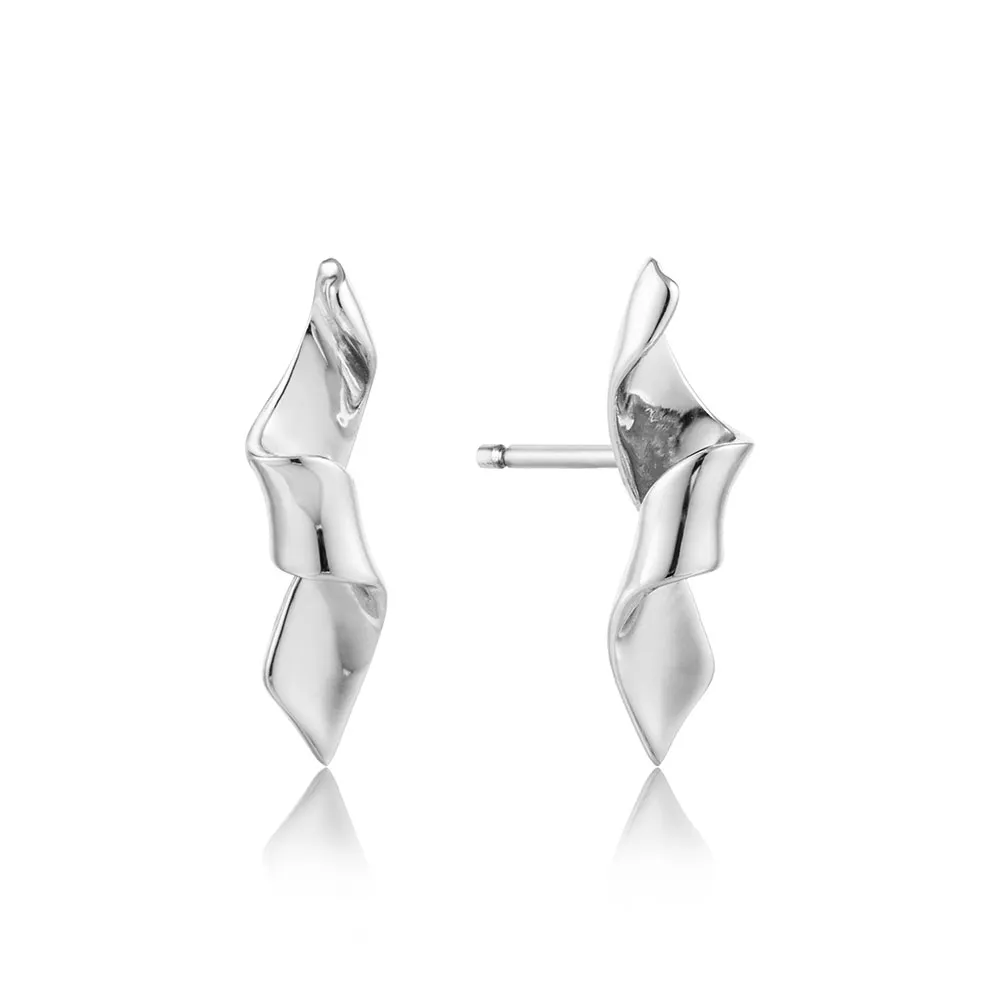 Ania Haie Helix Stud Earrings in Sterling Silver