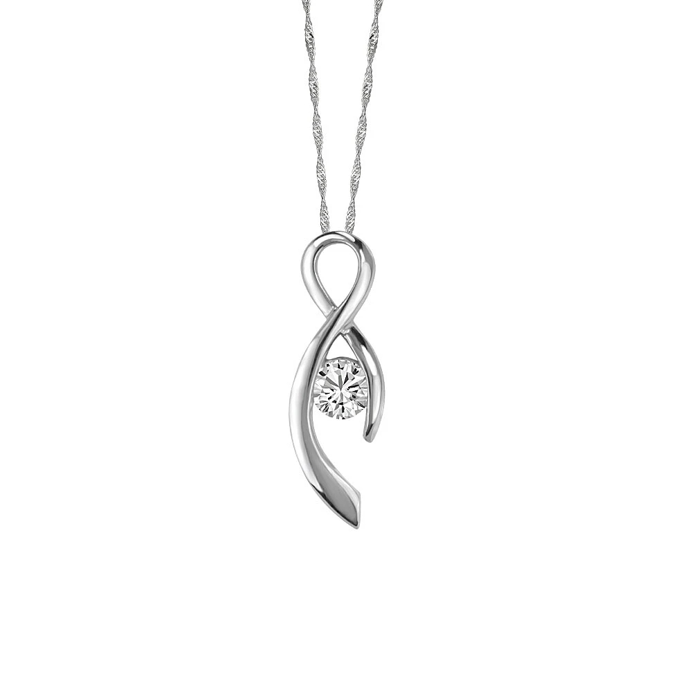 Fire of the North Canadian Diamond Pendant with .30 Carat Diamond in 14kt White Gold with Chain