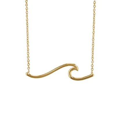 Wave Necklace in 10kt Yellow Gold