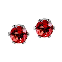 Childrens’ Precious Forever Earrings with Ruby in 14kt White Gold