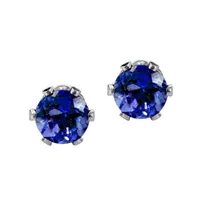 Childrens’ Precious Forever Earrings with Blue Sapphire in 14kt White Gold