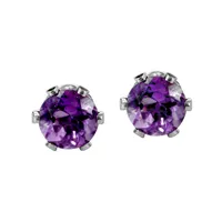 Childrens’ Precious Forever Earrings with Amethyst in 14kt White Gold