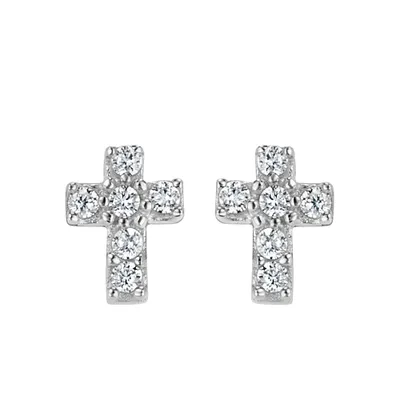 Childrens’ Precious Forever Earrings with Cubic Zirconia in Sterling Silver