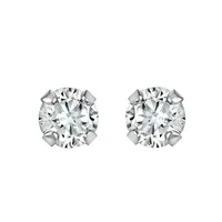 Childrens’ Precious Forever Earrings with Cubic Zirconia in 14kt White Gold