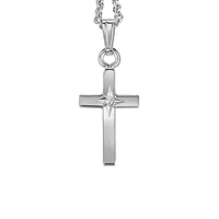 Childrens’ Precious Forever Cross Pendant with Diamonds in Sterling Silver with Chain