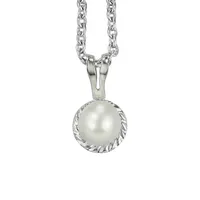 Childrens’ Precious Forever Pendant with Pearl in Sterling Silver with Chain