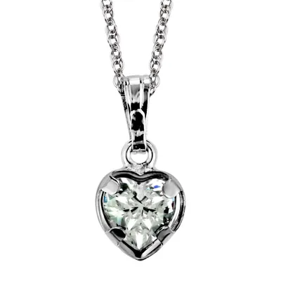 Childrens’ Precious Forever Pendant with Cubic Zirconia in Sterling Silver with Chain