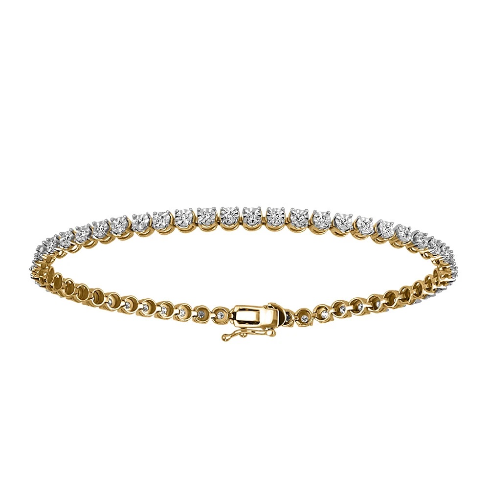 Tennis Bracelet with 1.00 Carat TW of Diamonds in 10kt Yellow Gold