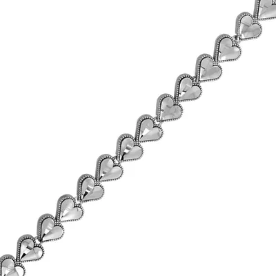 Heart Bracelet 10kt White Gold