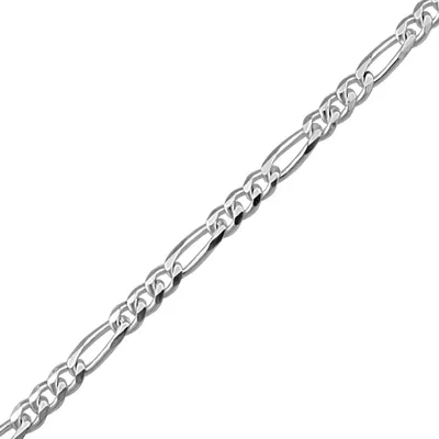 9” Figaro Bracelet in Sterling Silver